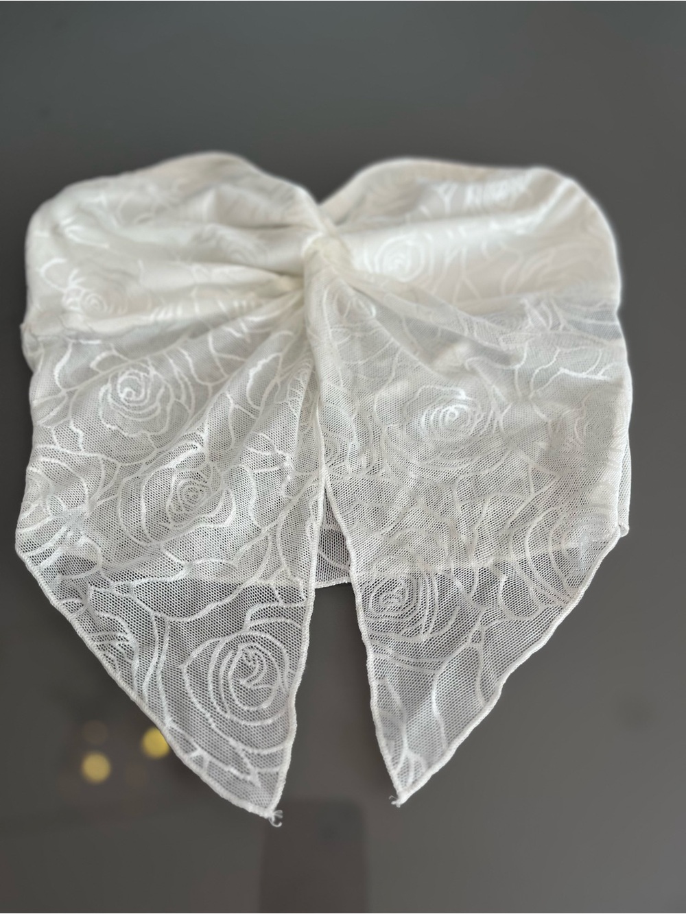 Women’s White Lace Rose Scarf top - Elegant